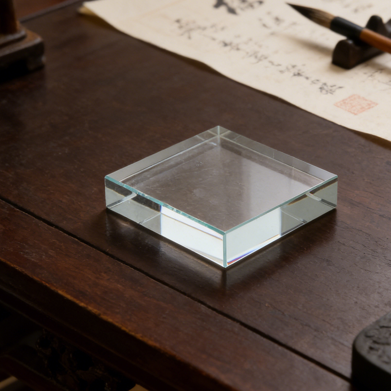 Paper Weight Crystal - Transparent Rectangle Glass Paperweight Crystal Clear