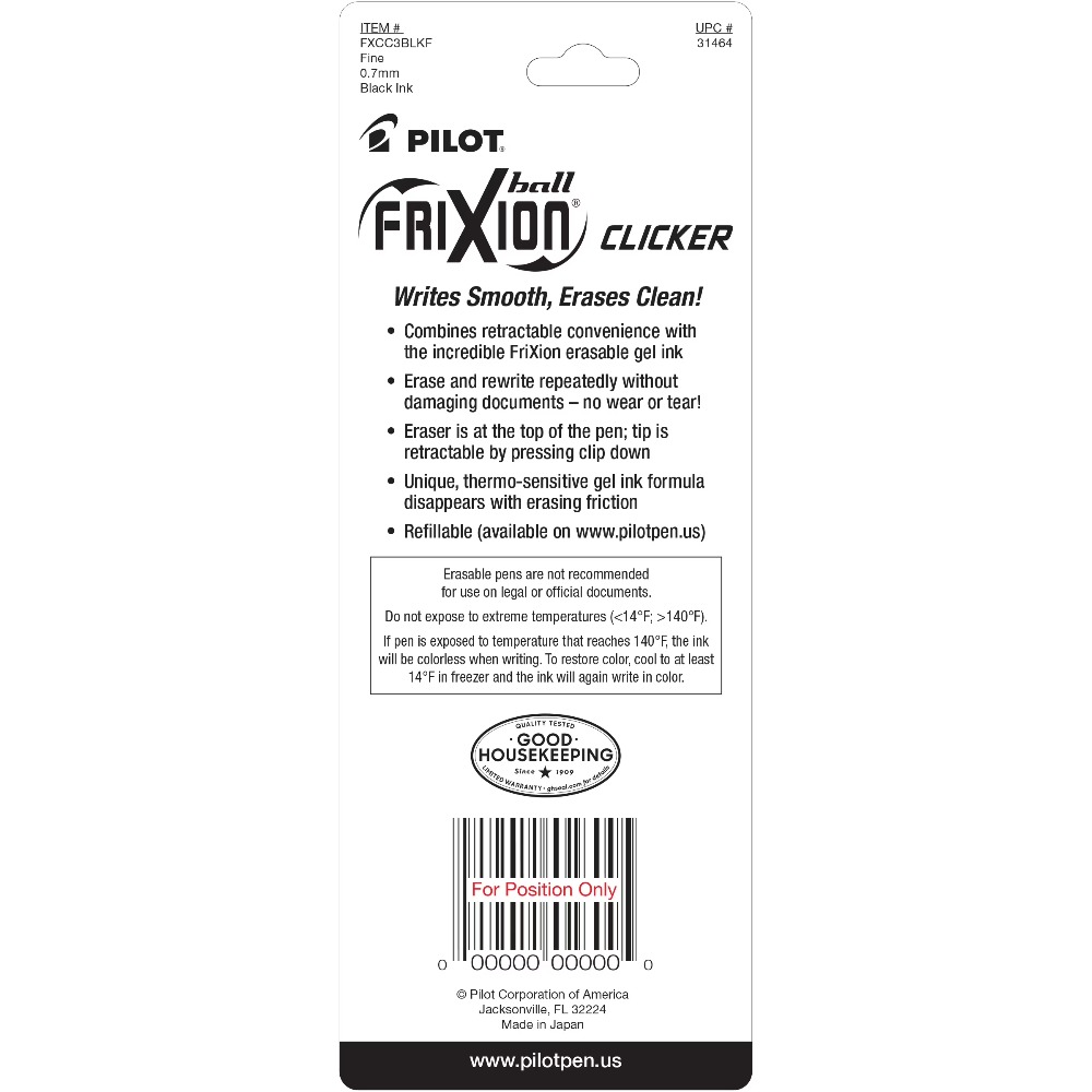 Pilot Frixion Clicker Erasable - Pilot Pen Frixion review and price
