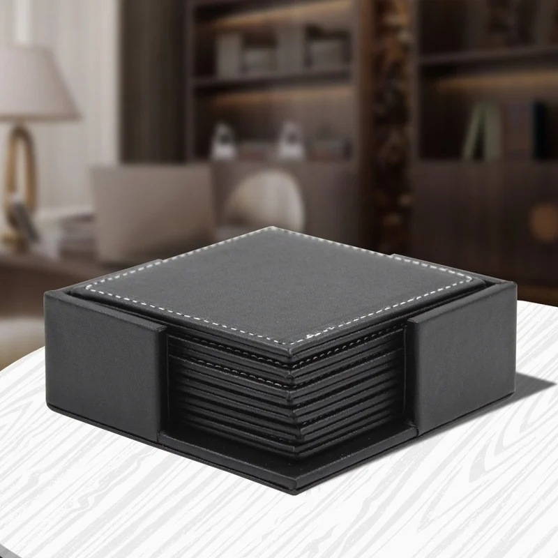 6pcs/Set Business Leather Coas - Leather Desk Pad review and price