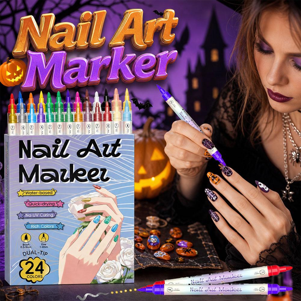 12/24 Colors Dual Tip Nail Art - Correction Pen Fine review and price
