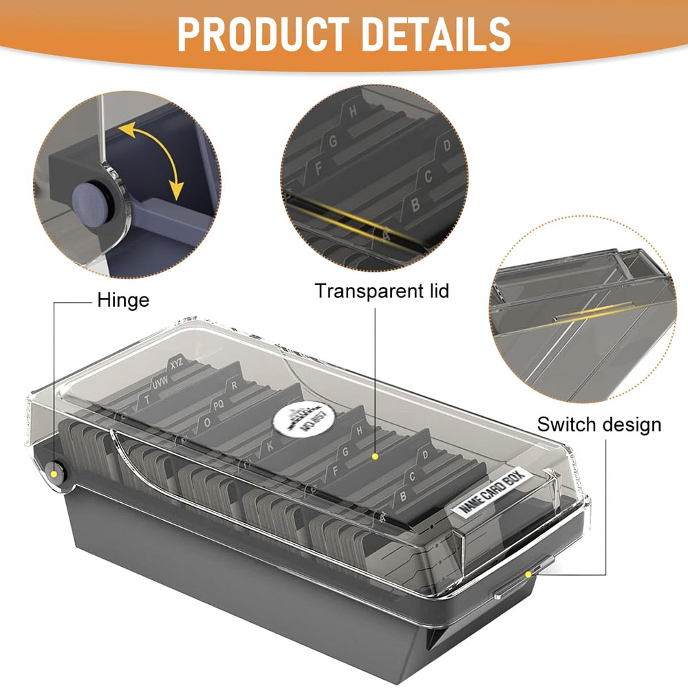 Desktop Business Card Box, Lar - Card Index Box review and price