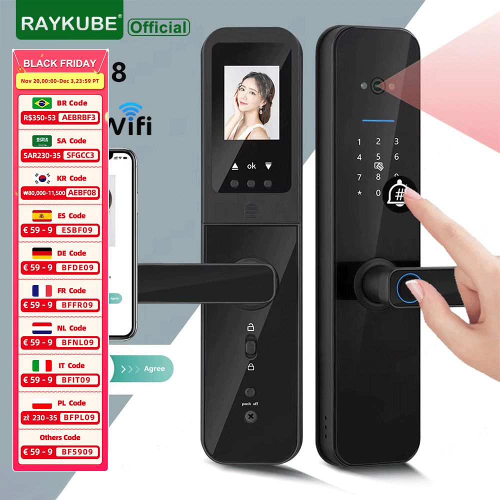 RAYKUBE F008 Tuya Wifi peephol - Letter Opener Brass review and price
