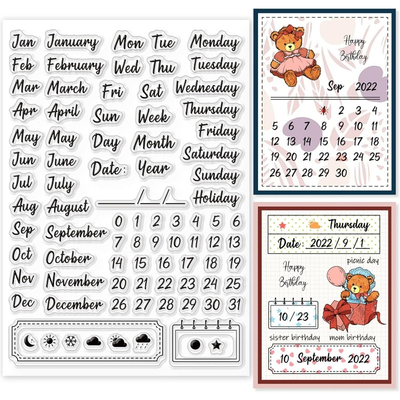 1PC 8.3x5.8in Calendar Clear S - Rubber Date Stamp review and price